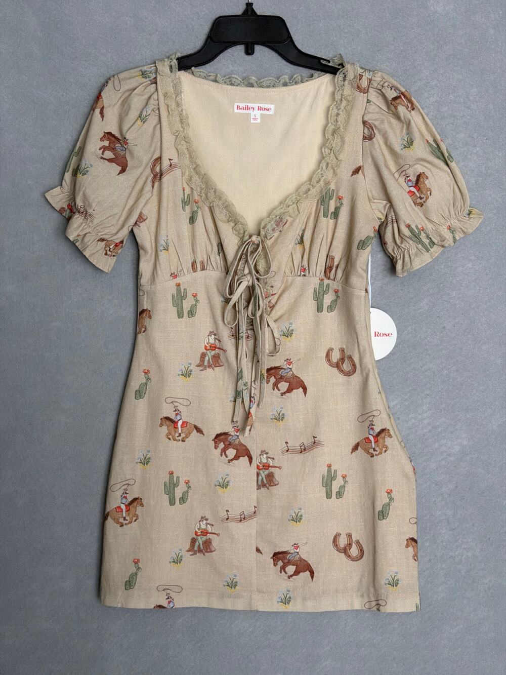 Bailey Rose Western Horse Print Dress Mini Junior Girls (Teen/Tween) Small NEW